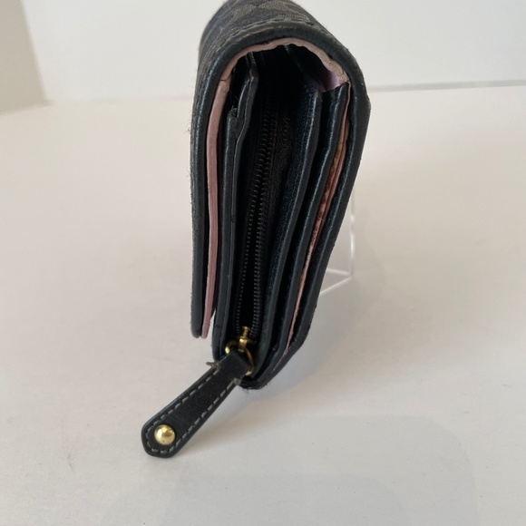 Coach Madison Op Art Signature Canvas Bifold Wallet Black Pink - Picture 9 of 16